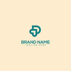 Obraz premium Alphabet minimal letter D and love logo design template - vector.