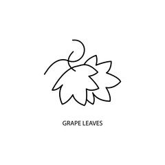grape leaves concept line icon. Simple element illustration. grape leaves concept outline symbol design.
