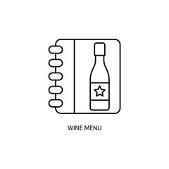 wine menu concept line icon. Simple element illustration. wine menu concept outline symbol design.