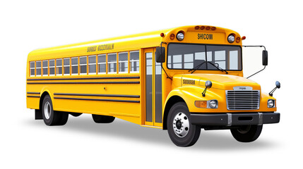 school bus isolated on Transparent background 