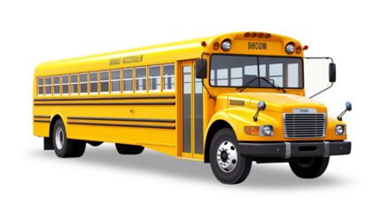 school bus isolated on Transparent background 