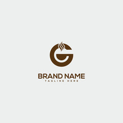Creative modern unique letter g and coffee cup logo design template - vector.