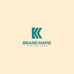Creative modern unique letter K, KK logo design template - vector.