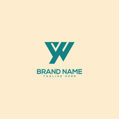 Creative modern unique letter YW WY logo design template - vector.
