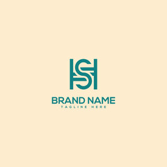 Creative modern unique letter HS SH logo design template - vector.