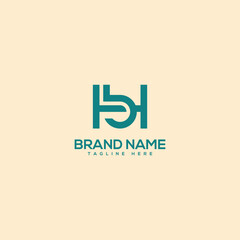 Creative modern unique letter HB BH logo design template - vector.