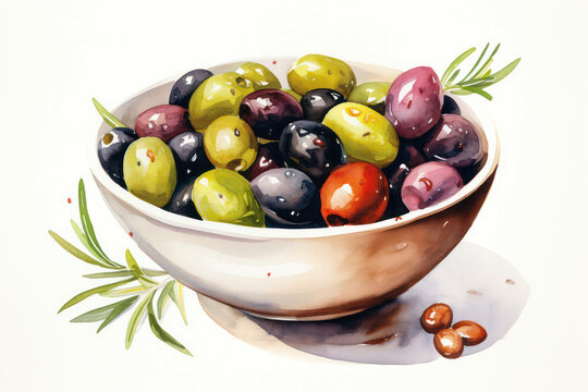 Bowl ingredient olive snack healthy plant fresh mediterranean ripe nature oil food background green