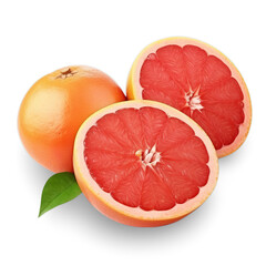 grapefruit and slice isolated on transparent background 