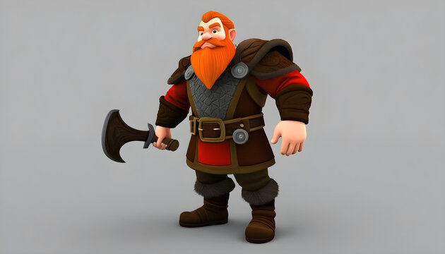 3d dwarf smith-game cartoon