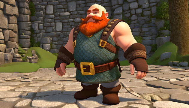 3d dwarf smith-game cartoon