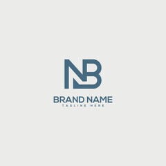 Obraz premium Minimal unique letter NB BN logo design template - vector