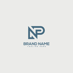 Minimal unique letter NP PN logo design template - vector.