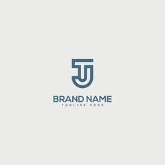 Minimal unique letter TJ JT logo design template - vector.