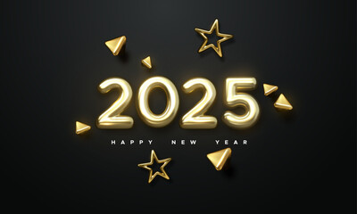 Happy New 2025 Year. Holiday vector illustration - 696931542