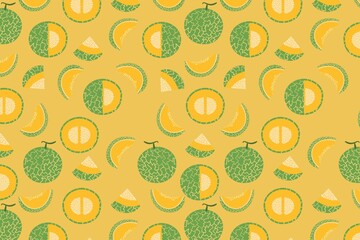 Yellow fruit background, cantaloupe pattern