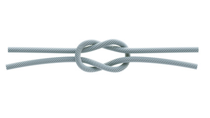 rope string with reef knot 3D rendering - obrazy, fototapety, plakaty