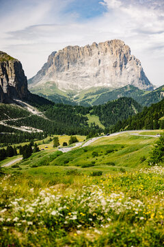 A panorama of Dolomites