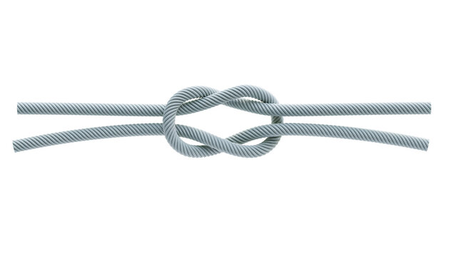 rope string with reef knot 3D rendering