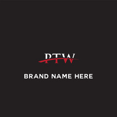 PTW logo. P T W design. White PTW letter. PTW, P T W letter logo design. Initial letter PTW linked circle uppercase monogram logo. P T W letter logo vector design.	
