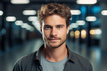 AI generated image of attractive nice man professional office staff