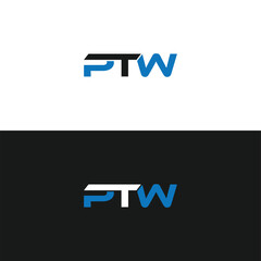 PTW logo. P T W design. White PTW letter. PTW, P T W letter logo design. Initial letter PTW linked circle uppercase monogram logo. P T W letter logo vector design.	
