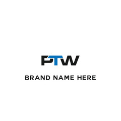 PTW logo. P T W design. White PTW letter. PTW, P T W letter logo design. Initial letter PTW linked circle uppercase monogram logo. P T W letter logo vector design.	
