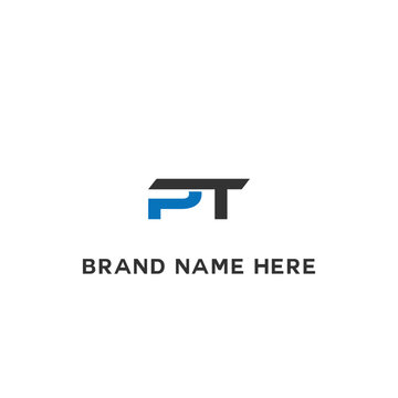 PT logo. P T design. White PT letter. PT, P T letter logo design. Initial letter PT linked circle uppercase monogram logo. P T letter logo vector design.	
