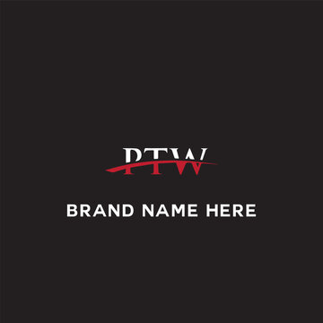 PTW logo. P T W design. White PTW letter. PTW, P T W letter logo design. Initial letter PTW linked circle uppercase monogram logo. P T W letter logo vector design.	
