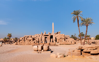Anscient Temple of Karnak in Luxor - Ruined Thebes Egypt - obrazy, fototapety, plakaty