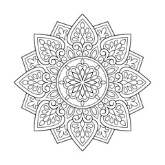 Mandala ethnic culture coloring book page vector file