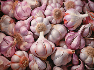 Healthy vegetable nature background closeup market white fresh food raw garlic ingredient agriculture organic