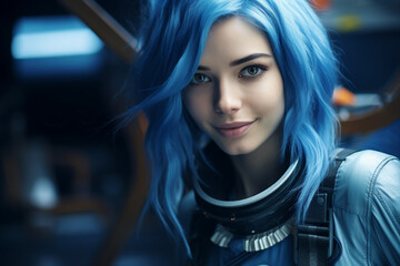 Fototapeta premium Created with generative ai tools astronaut portrait exploring deep space discover new planet