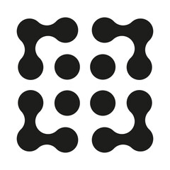 Metaball icon. Connected dots. Abstract circles pattern. Design element. Vector illustration.