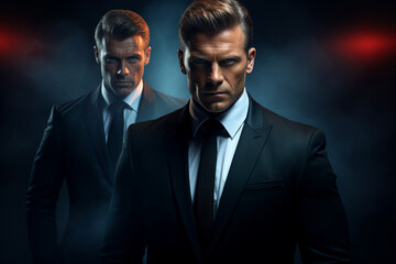 Fototapeta premium Generative AI picture of secret agent spy person modern film style killer detective soldier