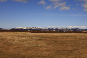 Fototapeta na wymiar View on a mountain in the Austurland region of Iceland