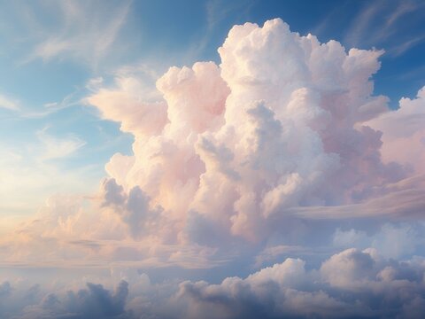 Nature's Symphony: Watercolor Cloud Backgrounds for Artists, Generative AI
