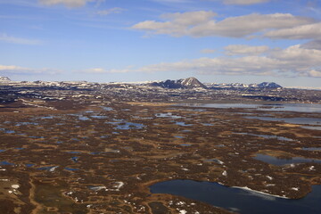 Mývatn is a shallow lake located in an area of active volcanism in northern Iceland, near the...
