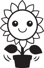 Cheerful Sunflower logo vector illustration. Cheerful Sunflower vector Icon and Sign.
