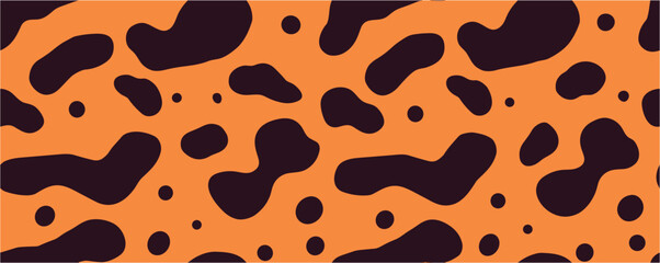 Cheetah fur color background vector illustration. Leopard Texture. Seamless floral ornament on background. Irregular Leopard Dot.