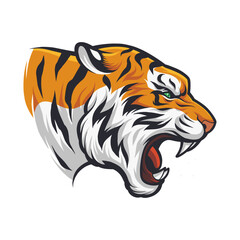Obraz premium Tiger Head, Angry Tiger Face, Vector Tiger, perfect for mascot, logo, website, youtube, printing etc
