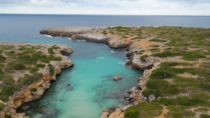 SPAIN - MALLORCA Drone view from a silent sea spot