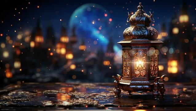 Ramadan Lantern Background with copy space