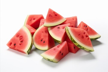 Fresh watermelon slice isolated on white background   high quality fruit for advertising campaigns