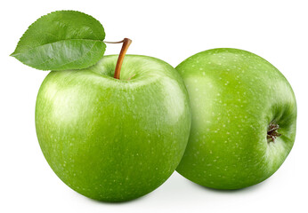 Green apples isolated on white background
