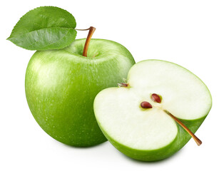 Green apple isolated with clipping path