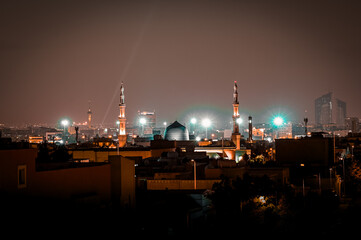 Areal  photo of Riyadh city at night 
