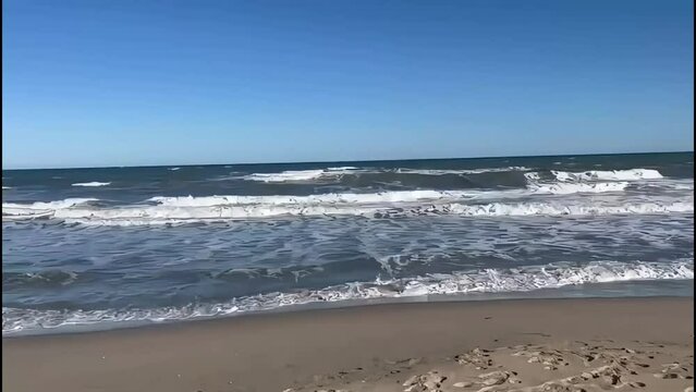 A beautiful shot of Martil beach, an empty lonely sandy beach of Morocco