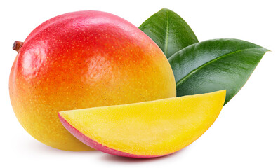 Fresh organic mango isolated on white background