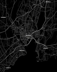 New Haven Connecticut Map, Detailed Dark Map of New Haven Connecticut