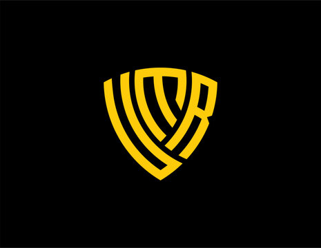 UMR creative letter shield logo design vector icon illustration